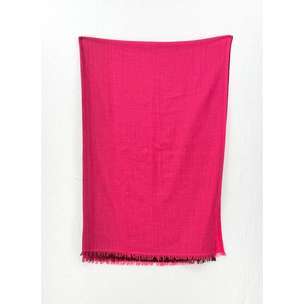 LULULEMON Warrior Scarf Women One Size Pink Ombre Wool Fringe Trim Wrap Oversize
